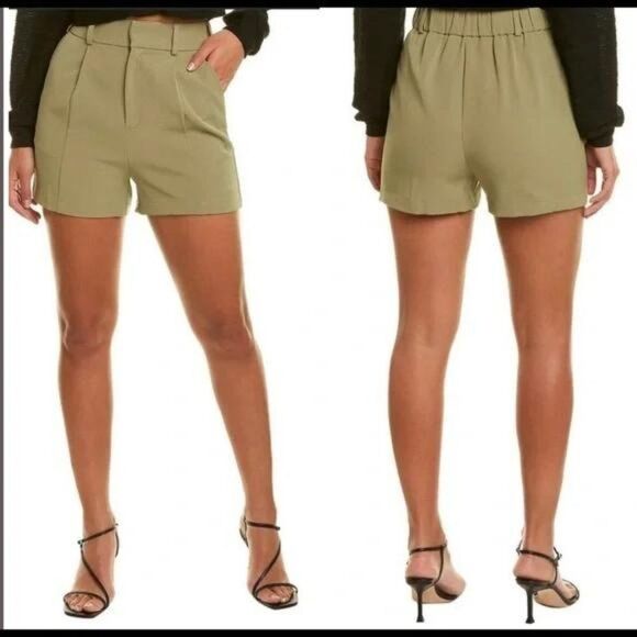 Walter Baker Pants - WALTER BAKER Army Green Front Pleated Elasticized Waist Savannah Shorts …